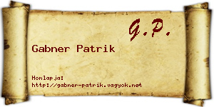 Gabner Patrik névjegykártya